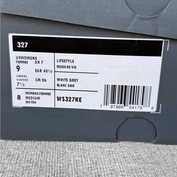 New Balance Women's 327 Sneakers in White & Light Gray - Picture 5 of 5